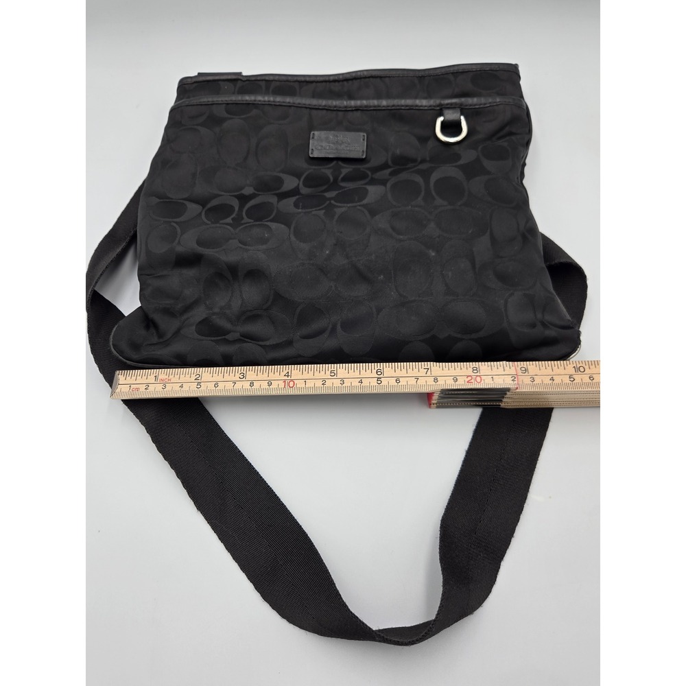 Coach Signature File Bag Black Jacquard Crossbody C1453-32971 - Picture 9 of 11
